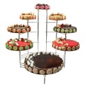 PRESENTOIR GATEAUX METAL - 8 PLATEAUX (2 présentoirs+plateaux jonctio