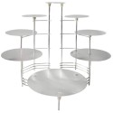 PRESENTOIR GATEAUX METAL - 8 PLATEAUX (2 présentoirs+plateaux jonctio