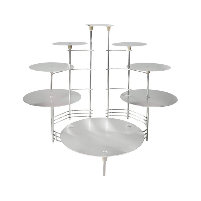 PRESENTOIR GATEAUX METAL - 8 PLATEAUX (2 présentoirs+plateaux jonctio