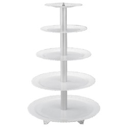 PRESENTOIR "PLASTALU" - 5 PLATEAUX - HT 600 MM