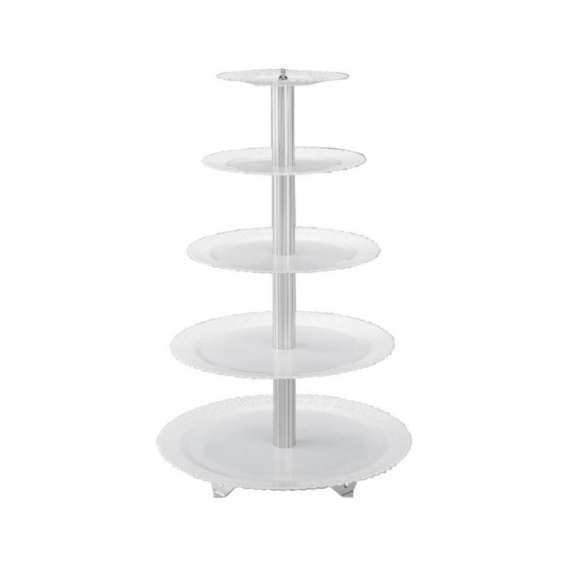 PRESENTOIR "PLASTALU" - 5 PLATEAUX - HT 600 MM