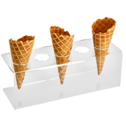 PORTE CORNETS A GLACE PLEXI - 240x80xht80 mm