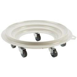 SOCLE ROULEUR PLASTIQUE ROND Ø 470 ht 130 mm - 5 roues chape acier