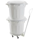 SOCLE ROULEUR PLASTIQUE ROND Ø 470 ht 130 mm - 5 roues chape acier