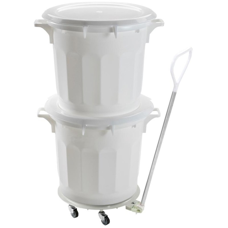 SOCLE ROULEUR PLASTIQUE ROND Ø 470 ht 130 mm - 5 roues chape acier