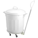 SOCLE ROULEUR PLASTIQUE ROND Ø 470 ht 130 mm - 5 roues chape acier