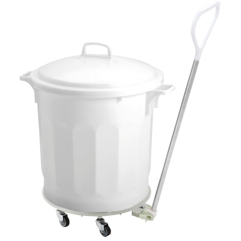 SOCLE ROULEUR PLASTIQUE ROND Ø 470 ht 130 mm - 5 roues chape acier