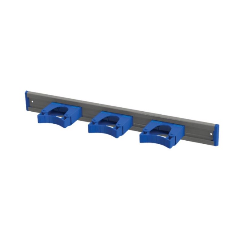 RAIL ALU PORTE OUTILS LG 500 MM + 3 PORTES OUTILS BLEU