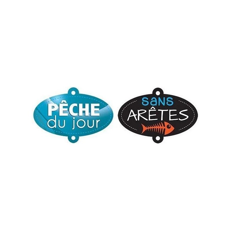 OVALE "pêche du jour / sans arêtes" - 11x8 cm (lot de 10)
