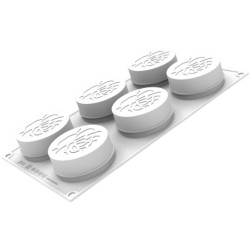 PLAQUE SILICONE 300X175 - 6 roses valentine Ø 70xht30 mm - 111ml