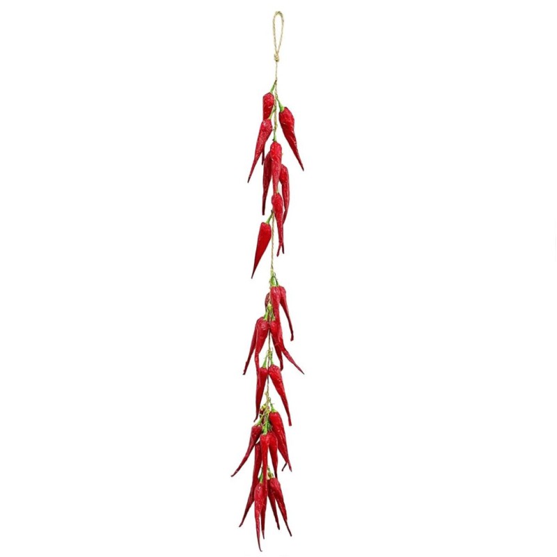 FACTICE GRAPPE DE PIMENTS D'ESPELETTE - Lg 52 cm
