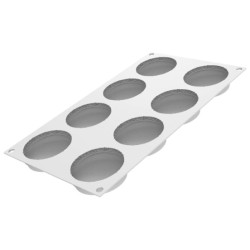 PLAQUE SILICONE 300X175 - 8 macarons Ø 65xht17 mm - 45ml