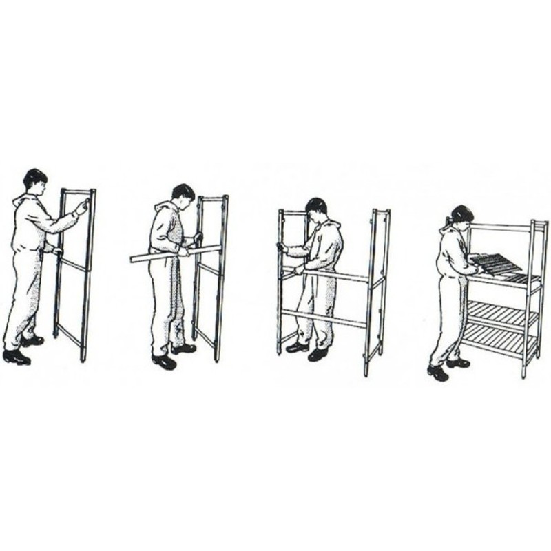 RAYONNAGE EN ALU AVEC CLAYETTES DURALINOX