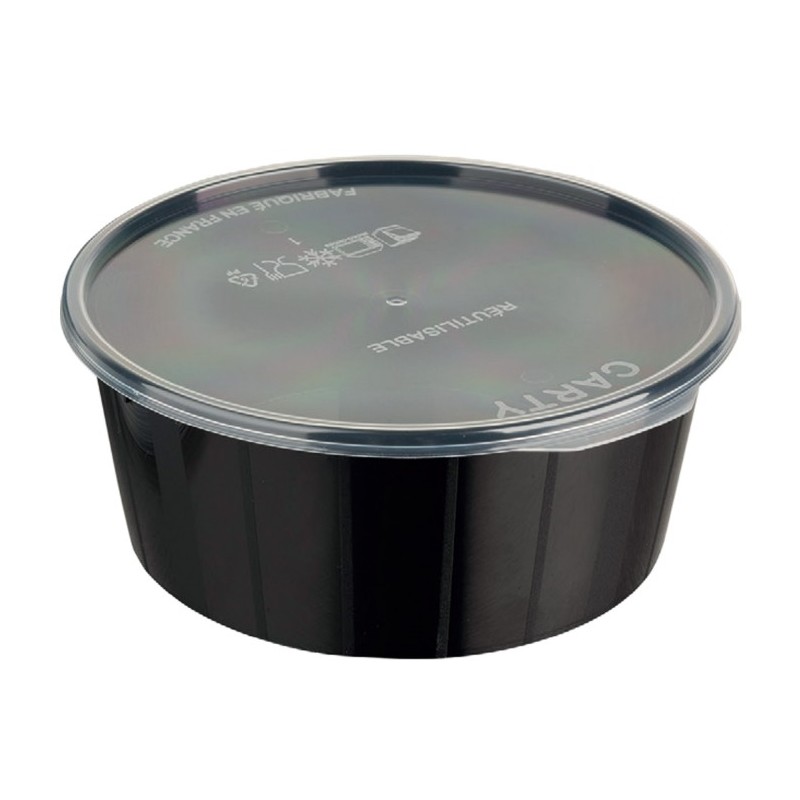 BOITE CARTY BOX RONDE A COUVERCLE - NOIRE