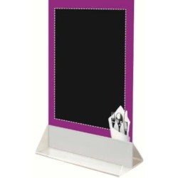 CHEVALET TABLE 150x220 mm Couvert violet + socle blanc (lot de 3)