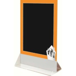 CHEVALET TABLE 150x220 mm Couvert orange + socle blanc (lot de 3)