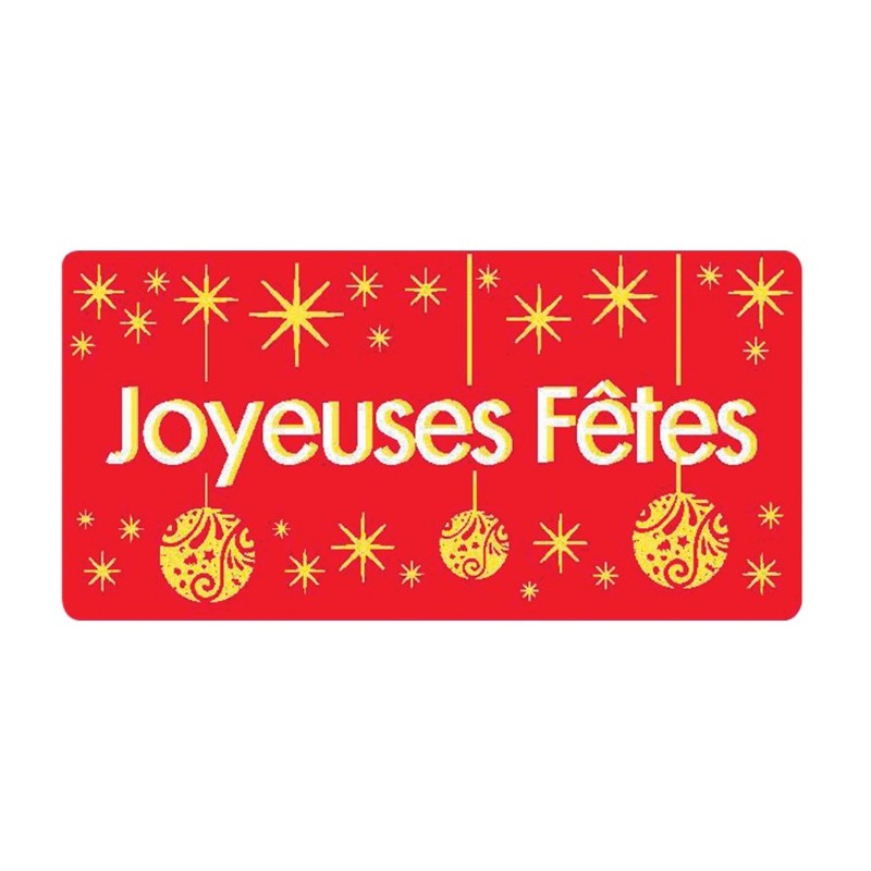 ETIQUETTE ADHESIVE "Joyeuses Fêtes"