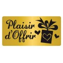ETIQUETTE ADHESIVE OR "Plaisir d'offrir"
