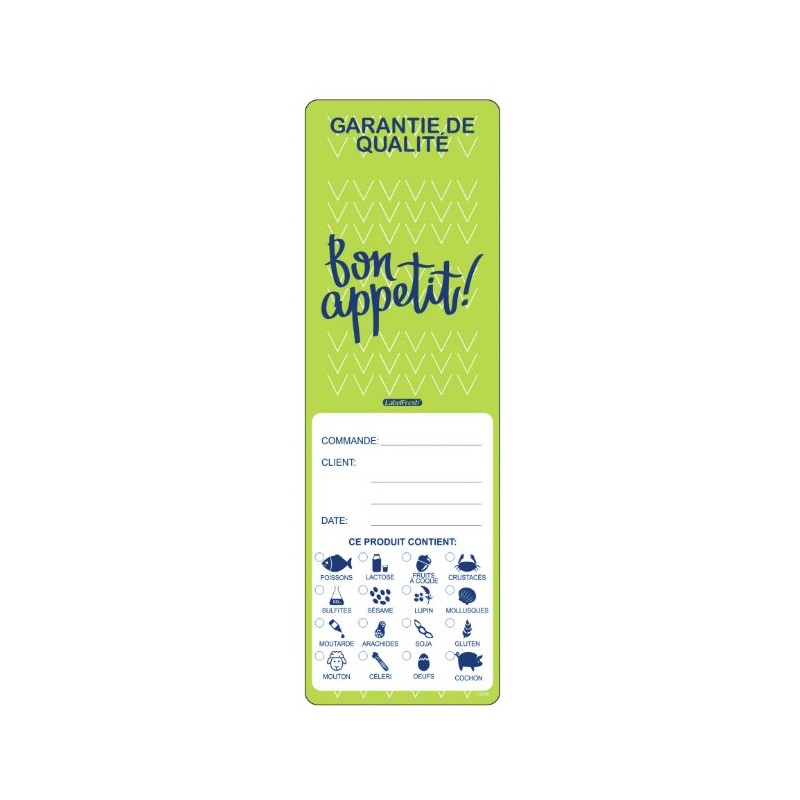 ETIQUETTES GARANTIE DE QUALITE 140X45 MM - rouleau de 250