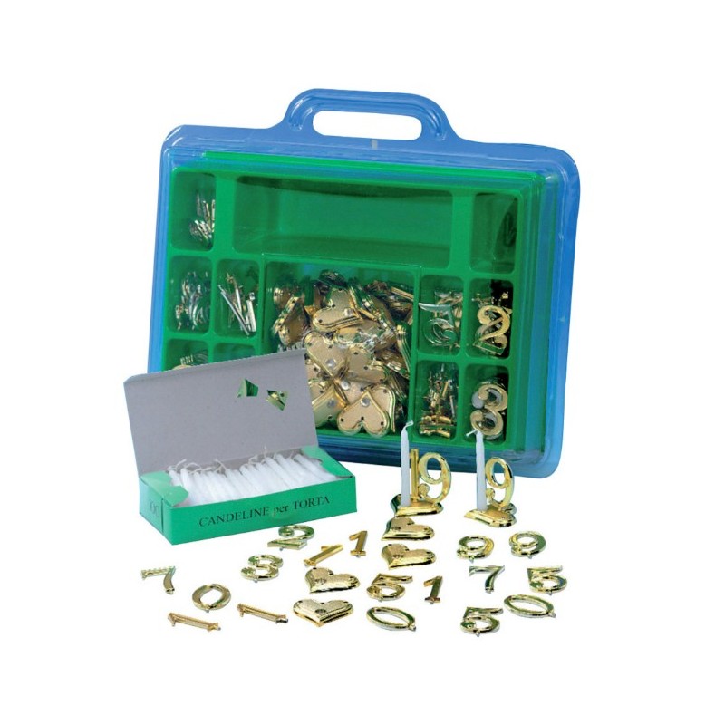 COFFRET BOUGIE "CŒUR" (100 socles, 100 bougies et 10 chiffres de 0 à 
