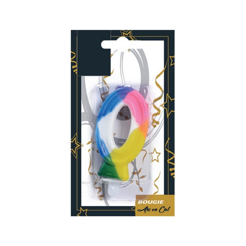 BOUGIE CHIFFRE MULTICOLORE