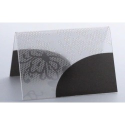 CHEVALET DE TABLE 70x50 mm Dentelle gris neutre (lot de 10)