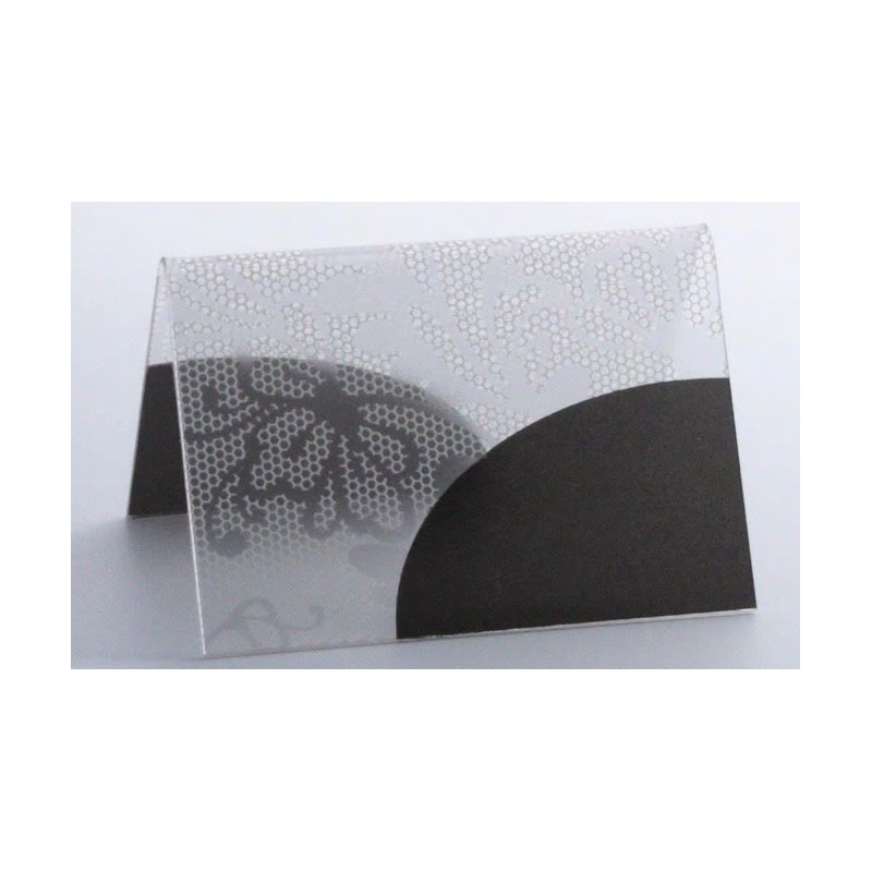 CHEVALET DE TABLE 70x50 mm Dentelle gris neutre (lot de 10)