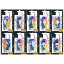 BOUGIE CHIFFRE MULTICOLORE