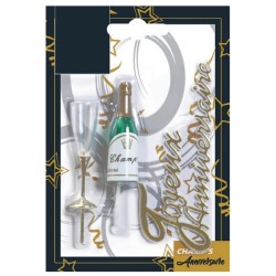 DECOR ANNIVERSAIRE (Coupe et Bouteille + Joyeux Anniversaire)