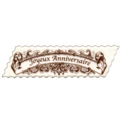 DECOR SUCRE - PLAQUETTE JOYEUX ANNIVERSAIRE - 113x30 mm (x36)