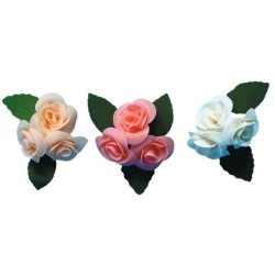 DECOR SUCRE - ROSE MOYENNE ROSE - Ø 35 mm (x15)