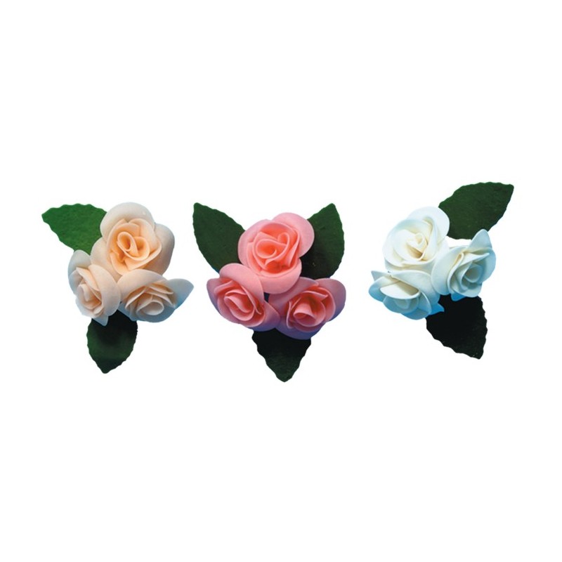 DECOR SUCRE - ROSE MOYENNE ROSE - Ø 35 mm (x15)