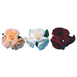 DECOR SUCRE - GRANDE ROSE BLANCHE - Ø 60 mm (x3)