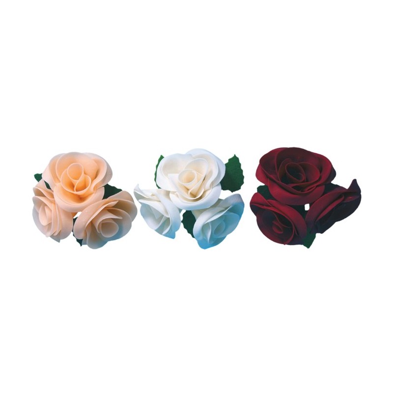 DECOR SUCRE - GRANDE ROSE BLANCHE - Ø 60 mm (x3)