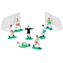 DECOR PÂTISSERIE PLASTIQUE - 6 JOUEURS DE FOOT + 2 CAGES - HT 50 MM