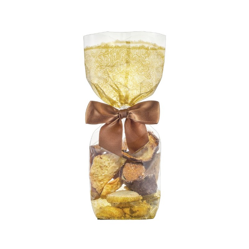 EMBALLAGE SAC TRANSPARENT DENTELLE OR