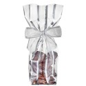 EMBALLAGE SAC TRANSPARENT BANDES ARGENT