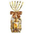 EMBALLAGE SAC TRANSPARENT BANDES OR