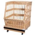 CHARIOT A PAIN EN OSIER - 600x650xht820 mm - Sur roues