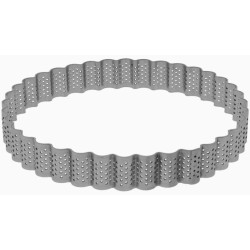 CERCLE A TARTE CANNELEE PERFORE INOX HT 25 MM