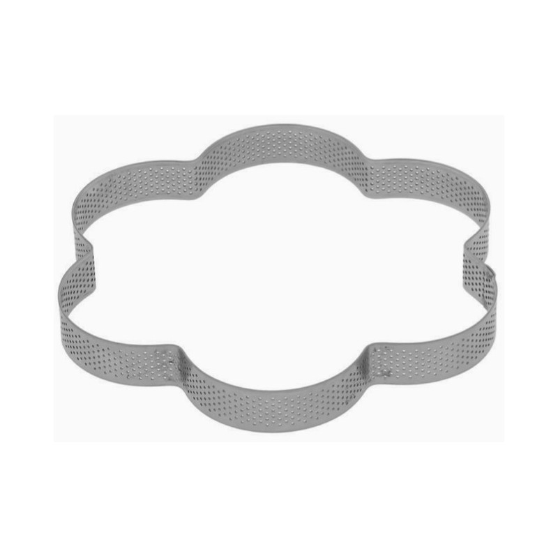 CERCLE A TARTE FLEUR PERFORE INOX
