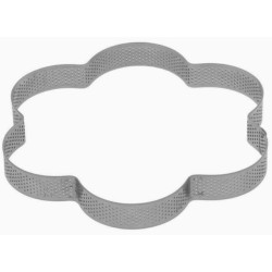 CERCLE A TARTE FLEUR PERFORE INOX