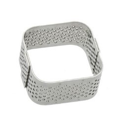MINI CARRE A TARTELETTE PERFORE INOX HT 20 - Dim 35x35 mm