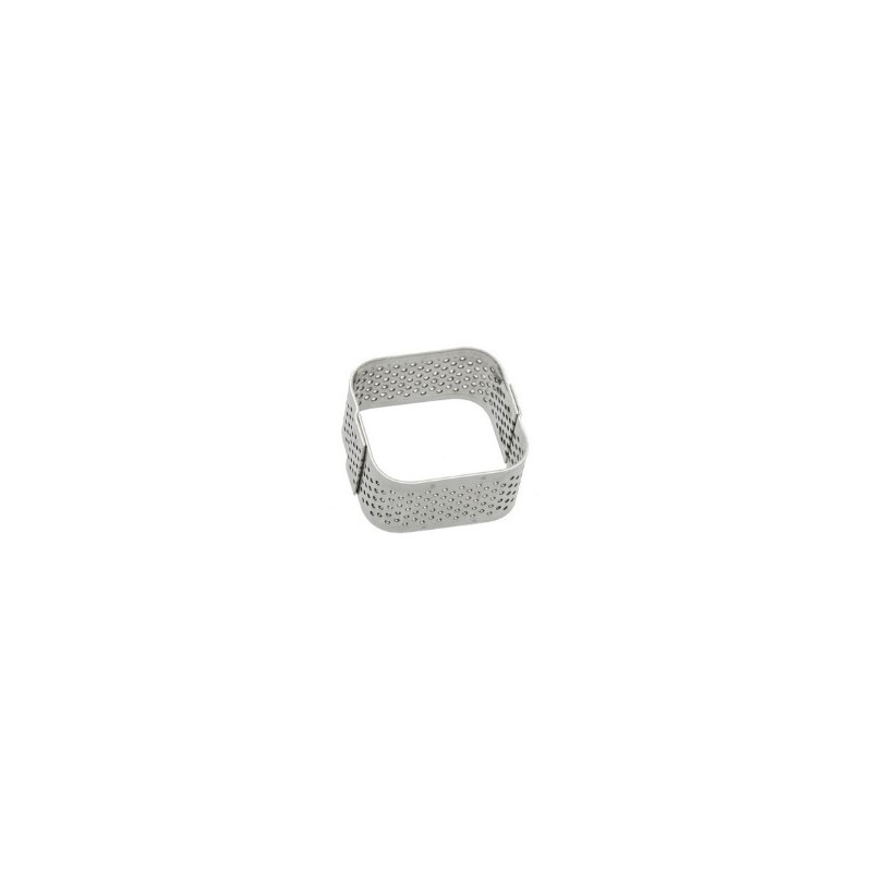 MINI CARRE A TARTELETTE PERFORE INOX HT 20 - Dim 35x35 mm