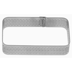 RECTANGLE A TARTELETTE PERFORE INOX HT 20 - Dim 90x50 mm
