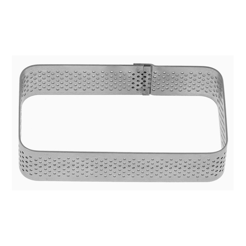 RECTANGLE A TARTELETTE PERFORE INOX HT 20 - Dim 90x50 mm