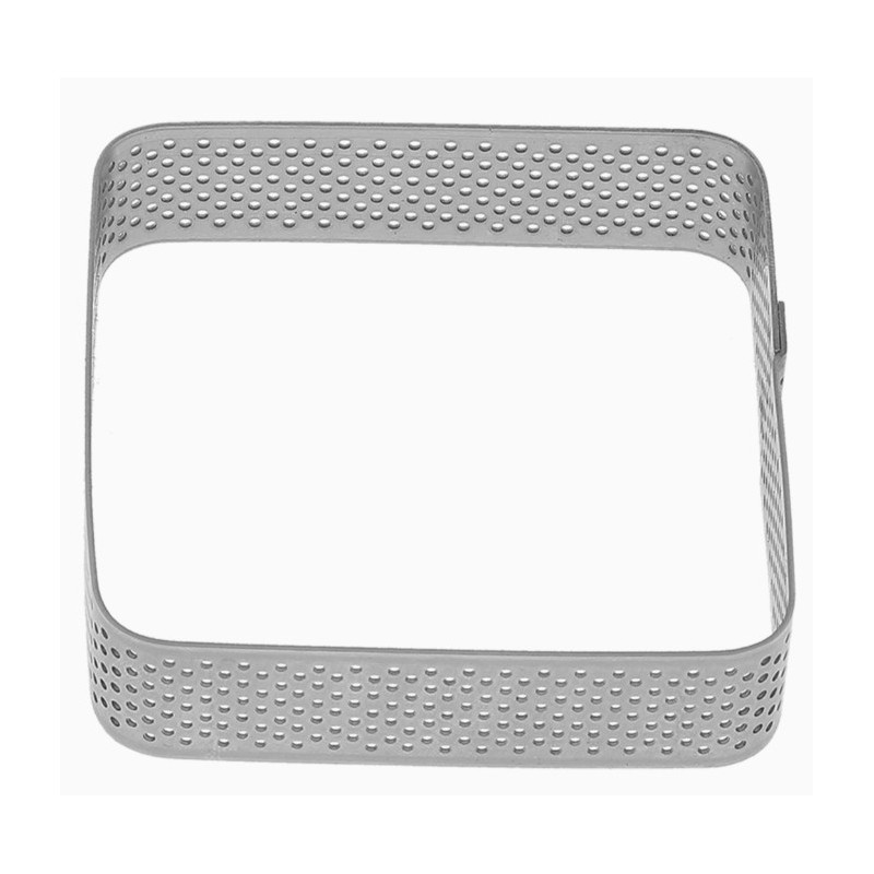 CARRE A TARTELETTE PERFORE INOX HT 20 - Dim 75x75 mm