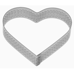 COEUR A TARTELETTE PERFORE INOX HT 20 - Dim 85x75 mm