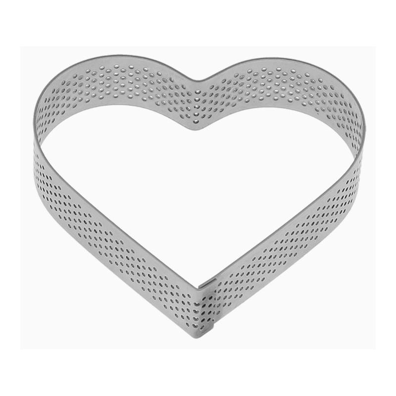 COEUR A TARTELETTE PERFORE INOX HT 20 - Dim 85x75 mm