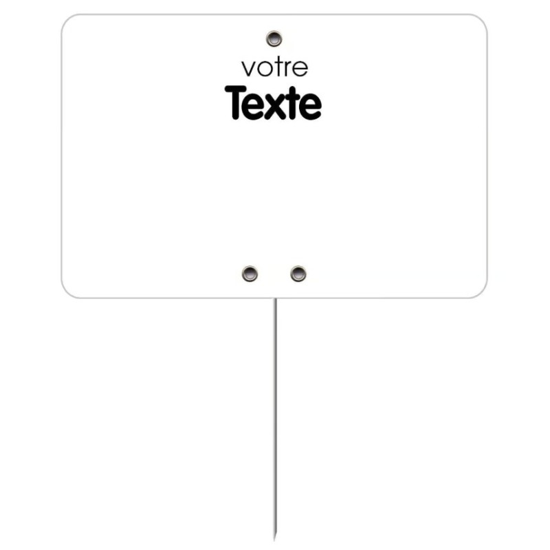 ETIQUETTE 120x80 mm blanche, à texte, sans roulettes, pique inox